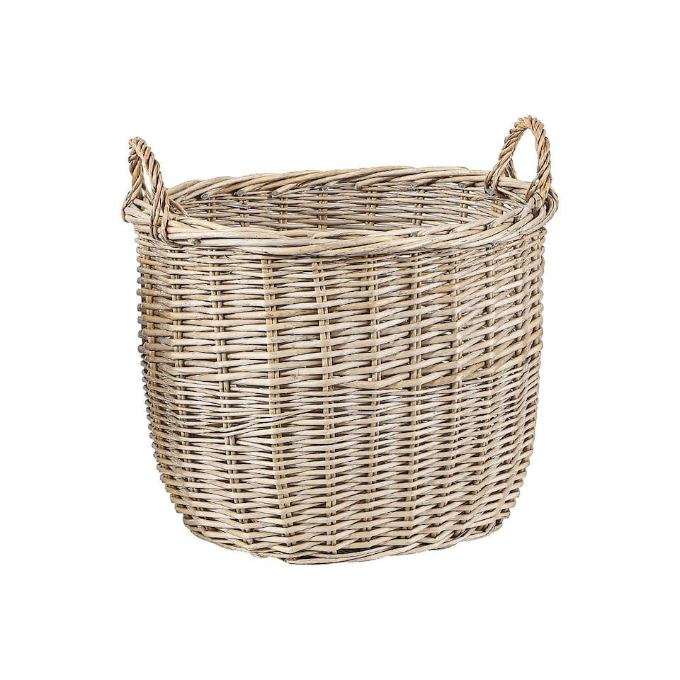 image 1 of Wickerfield Oval Wicker Log and Storage Basket with Handles
