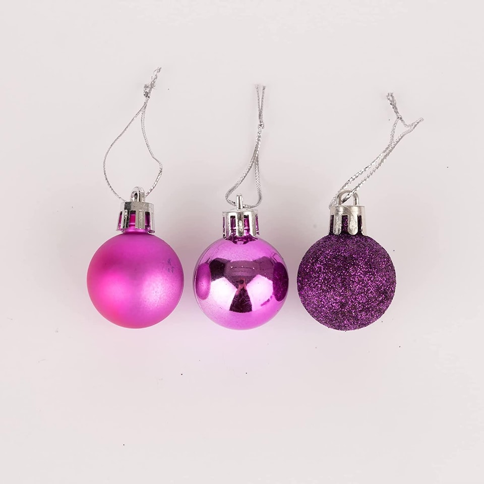image 1 of Purple Shatterproof Christmas Baubles 3cm - Pack of 12