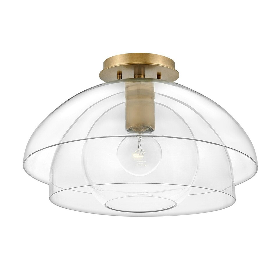 image 1 of Hinkley Lotus Dome Pendant Ceiling Light Heritage Brass