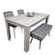 image 1 of Grey Wooden Dining Table Set with 2 Chairs and 1 Bench  Dining Kitchen Furniture