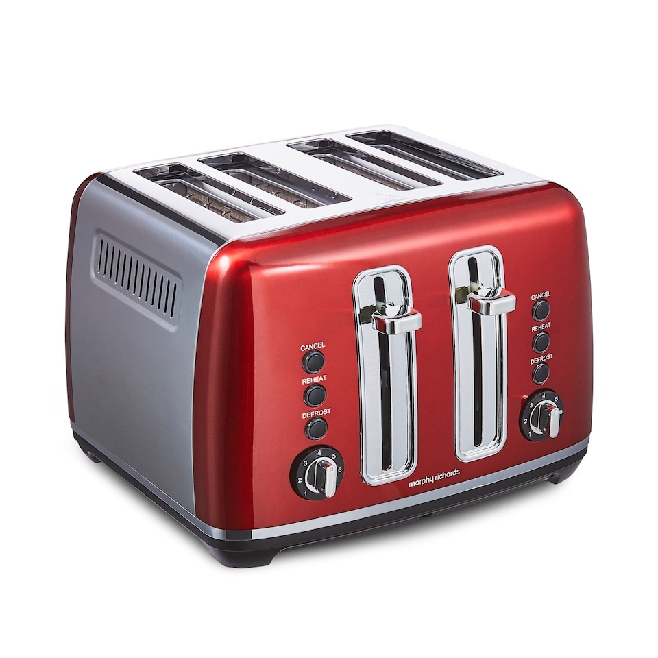 image 1 of Morphy Richards Accents 4-Slice Toaster Metallic Red | Red
