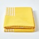 image 2 of Homescapes Cotton Gingham Check Yellow Throw - 150 x 200 cm | Yellow