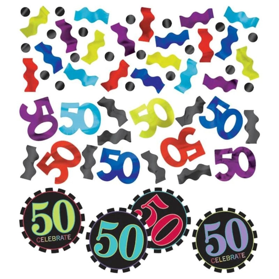 Amscan Mixed 50th Birthday Confetti - Multicoloured - One Size