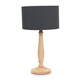 image 4 of ValueLights Victoria Light Wood Table Lamp Charcoal Shade | Brown | Charcoal