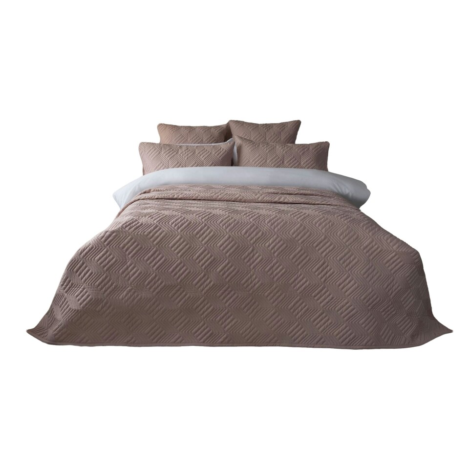 image 1 of Belledorm Lisbon Chevron Bedspread - Blush - 260cm x 260cm