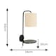 image 3 of ValueLights Ryan Natural Linen Lamp Shade Black Metal Wall with Wooden Shelf and LED Bulb Black