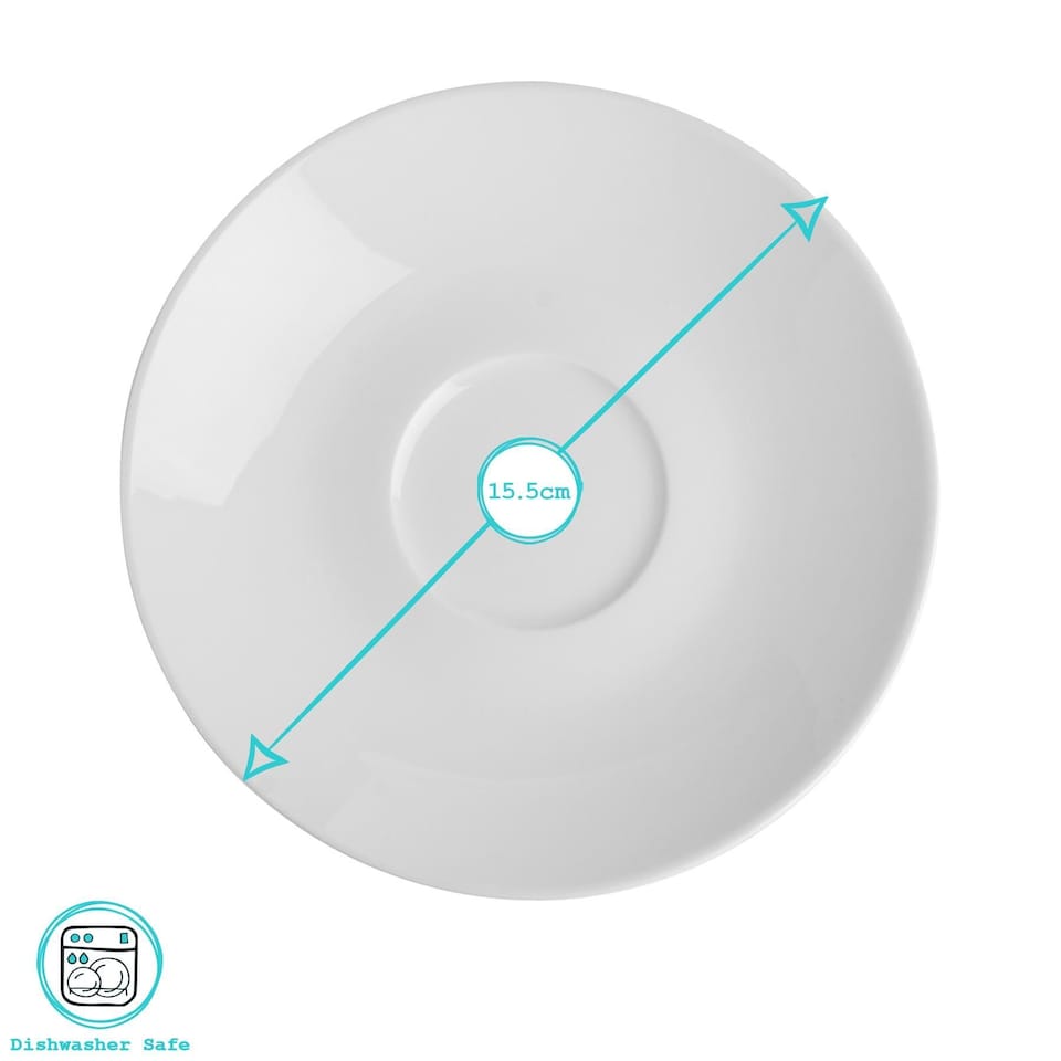 image 1 of Argon Tableware 48 Piece Classic White Stacking Teacup & Saucer Set - 200ml
