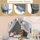 image 10 of COSTWAY Kids Play Tent 3-4 Kids Large Play Tent House Grey Grey