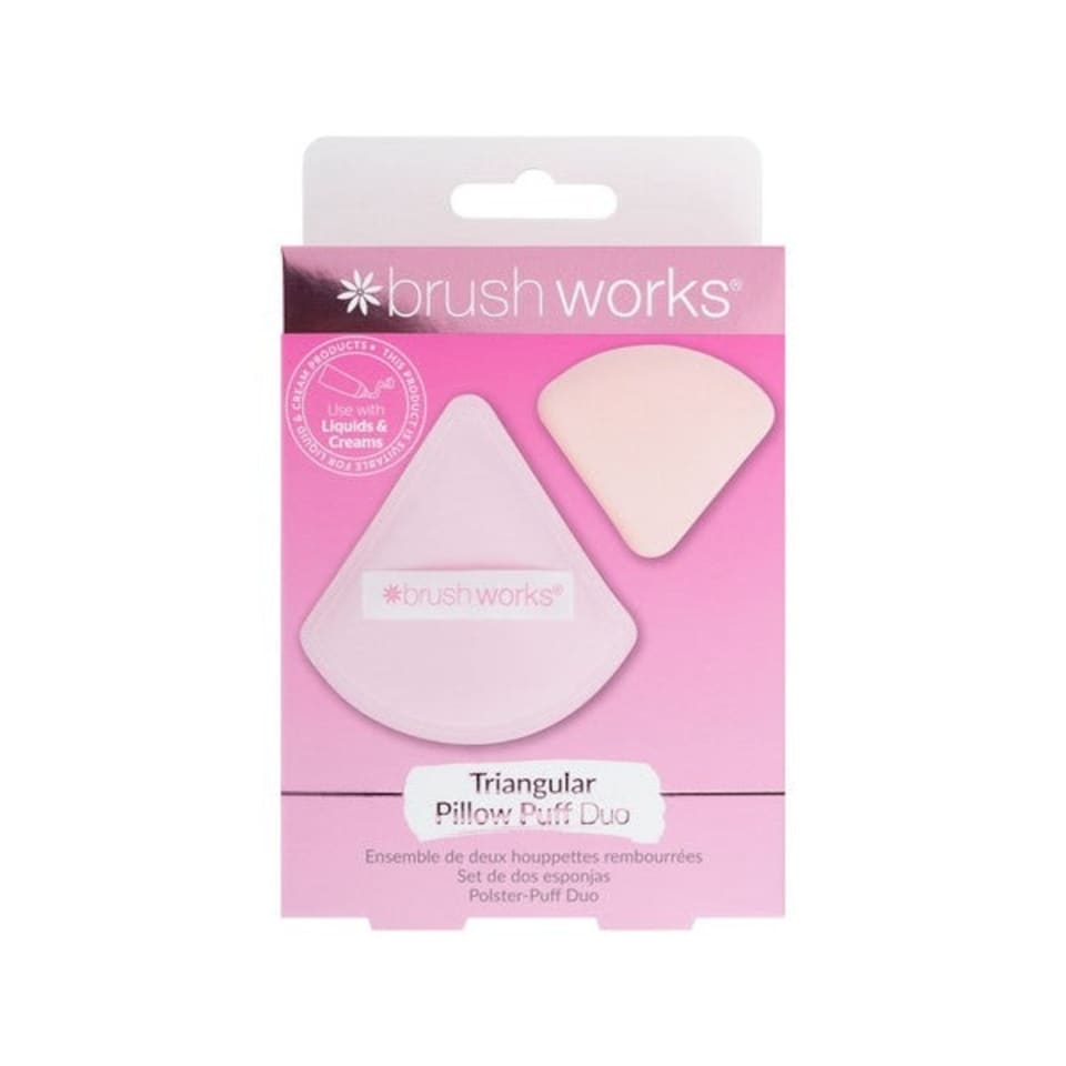 image 1 of Brushworks Triangular Pillow Puff Duo