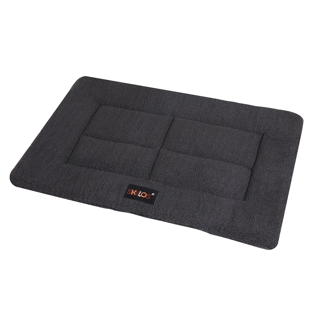 SKYLOS Dog Bed Mattress Soft Plush Pet Bed Non Slip Crate Mat | Grey | XL | XL