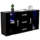 image 10 of Vida Designs Astro 2 Door 3 Drawer LED Sideboard Buffet Cabinet Storage, Black | Black | 1