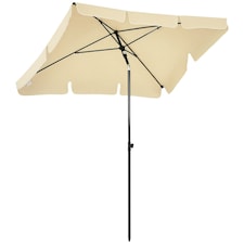 Outsunny Aluminium Sun Umbrella Parasol Patio Rectangular 2M x 1.3M Beige