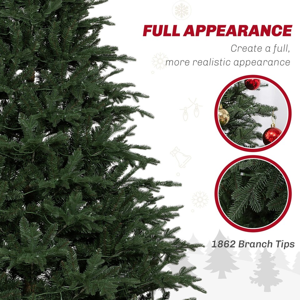 image 1 of HOMCOM 6ft Prelit Artificial Christmas Tree w/ Lights for Party Decoration