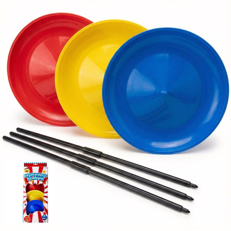 image 1 of The Magic Toy Shop Juggling Spinning Plates Plastic Set Multicolour