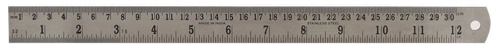 DURATOOL - 12" (300mm) Stainless Steel Ruler with Metric/Imperial Marking, Satin