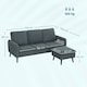 image 7 of HOMCOM 3 Seater Corner Sofa Couch Settee with Chaise Lounge, Charcoal Grey 