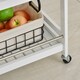 image 8 of HOMCOM 3-Tier Home Trolley Kitchen Storage w/ Steel Bars 4 Wheels Rolling White