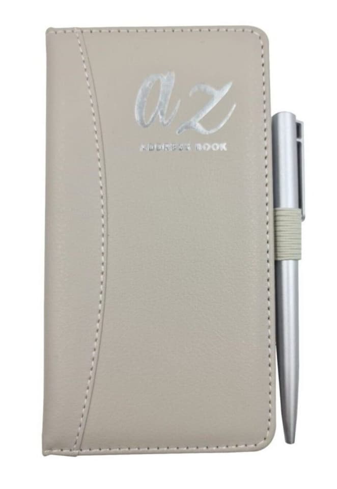 image 1 of Slim Grey Address Book & Pen