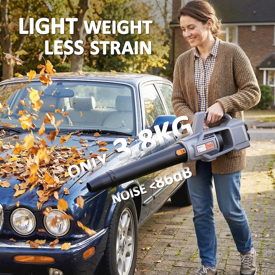 image 1 of Outsunny 36V Leaf Blower Cordless with 2 x 4000mAh Batteries & Charger | Grey | Light Grey | 111.6L x 15W x 28H cm