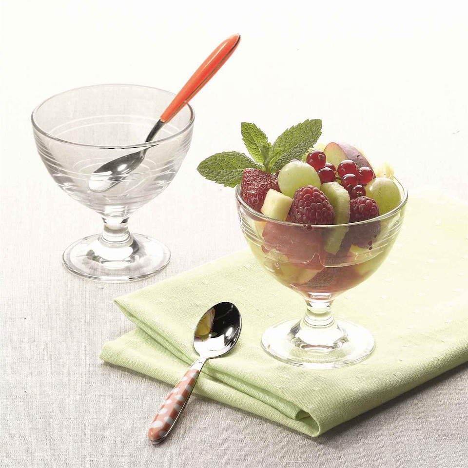 image 1 of Duralex Gigogne Glass Ice Cream Bowls - 250ml Stem Dishes for Dessert, Sundae - Pack of 6 | Clear | Clear
