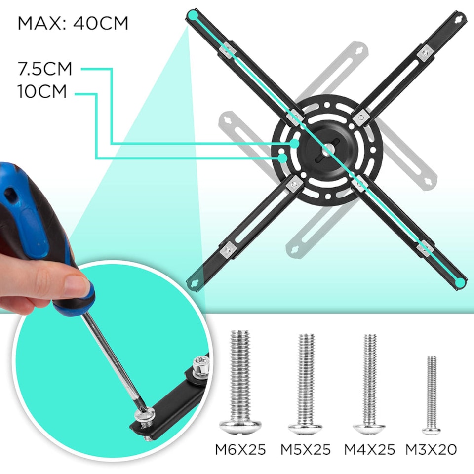 image 1 of Duronic PB04XL Universal Projector Mount Wall Ceiling 13.6kg Capacity