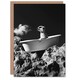 image 1 of Meerkat in Bathtub on a Rock Black White Surreal Birthday Greeting Card