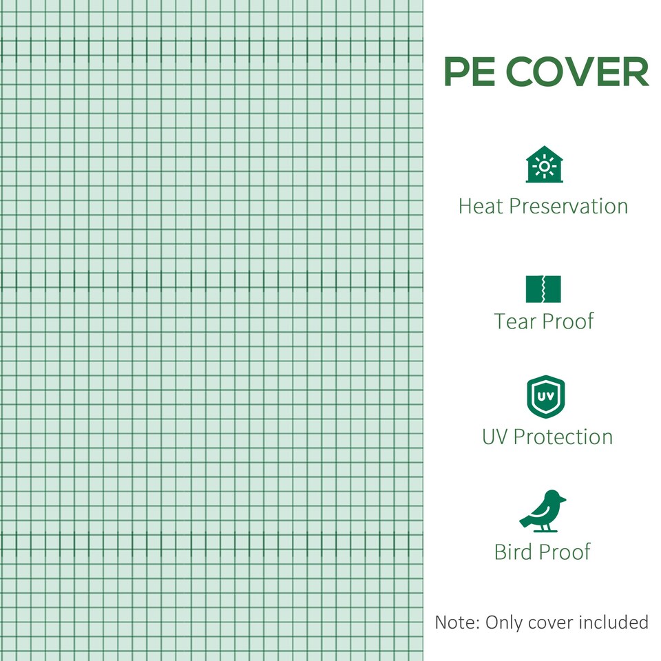 image 1 of Outsunny 3 x 2 x 2m Greenhouse Replacement Cover ONLY for Tunnel Greenhouse