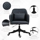 image 7 of Vinsetto PU Leather Office Chair, Desk Chair, Makeup Vanity Chair with Massage Lumbar Pillow and Rolling Wheels for Bedroom and Home, Deep Blue