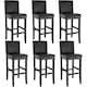 image 1 of Bar Stools with a padded backrest and faux leather cover | Black | black | 41 x 40 x 107 cm | 6
