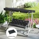 image 7 of Outsunny 3 Seater Garden Bench Cushion Outdoor Seat Pad with Ties Black | Black | 2 Seater