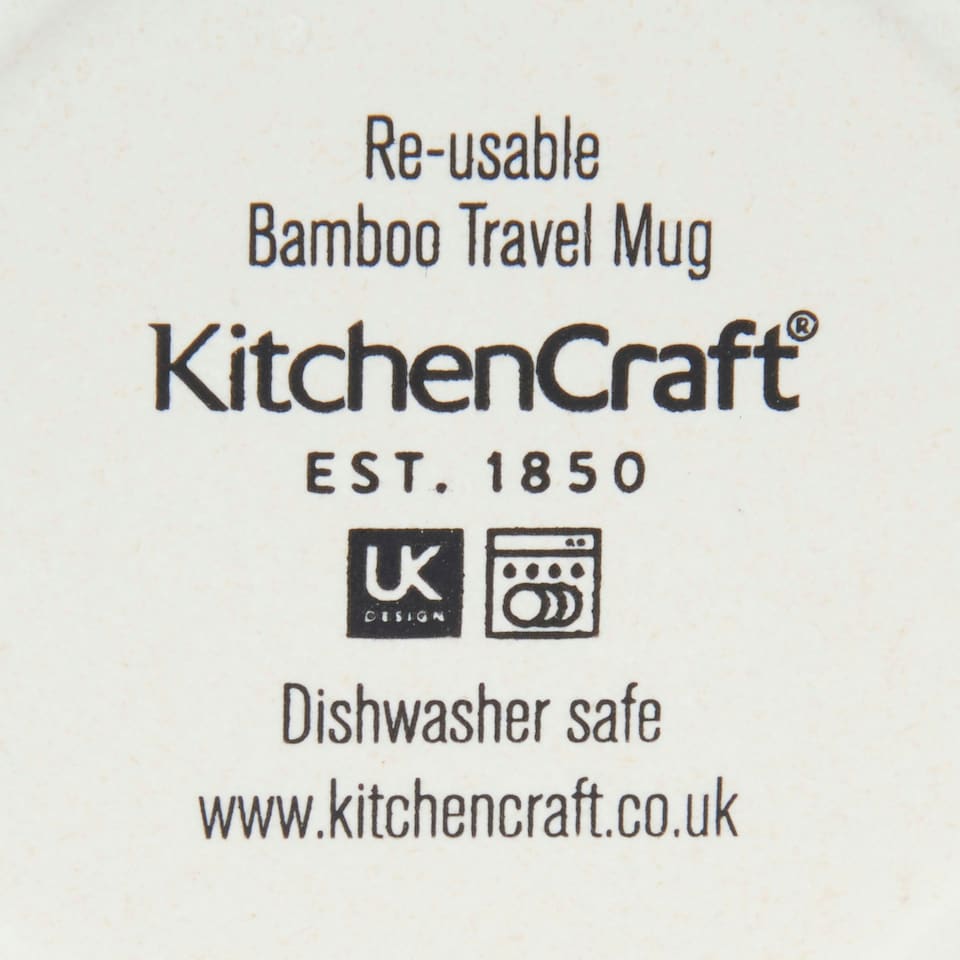 image 1 of KitchenCraft 410ml Bamboo A to Z Letter "N" Reuseable Mug Multi