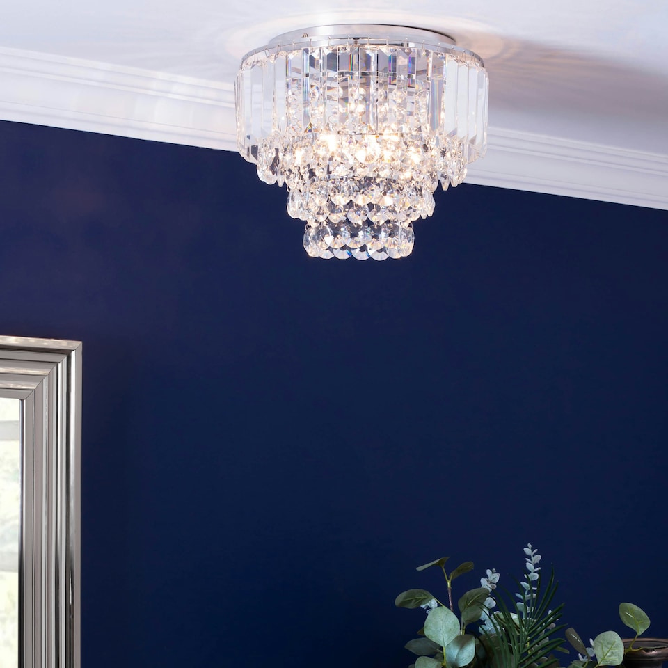 image 1 of BHS Paladina 3 Light Ceiling Light, Chrome