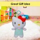 image 7 of Hello Kitty Soft Toy Clip On Kitty Cute Plush Huggable Cuddly 12cm Blue