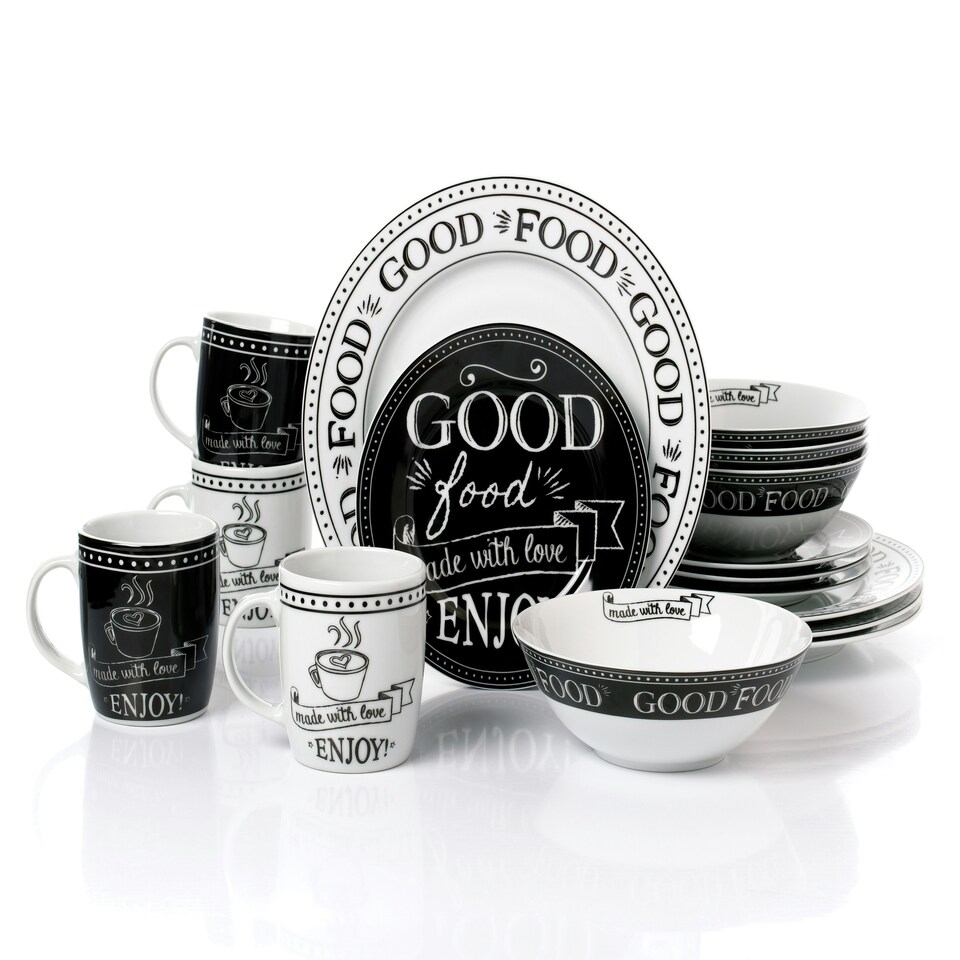 image 1 of 16pc Good Food - made with love Dinner Set