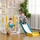 image 2 of AIYAPLAY 6-in-1 Toddler Climber and Set w Basketball Hoop, Telescope Yellow