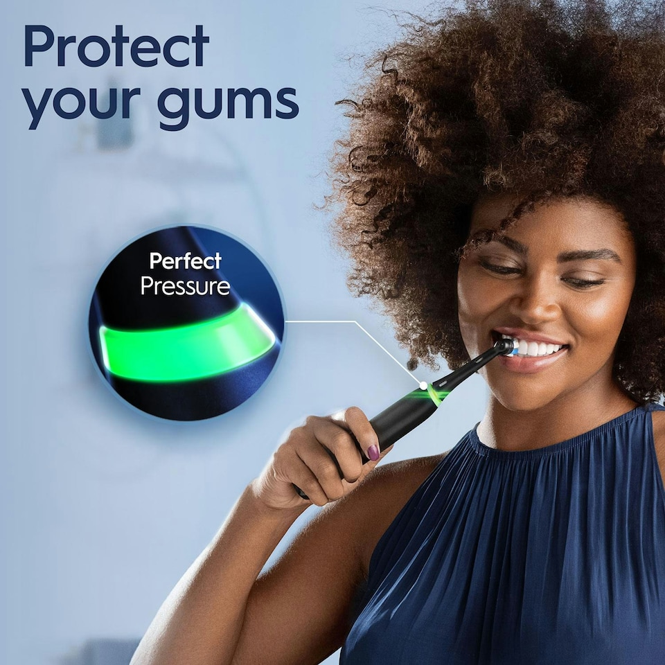 image 1 of Oral-B iO4 Electric Rechargeable Toothbrush with 4 Modes & UK 2 Pin Plug, Black
