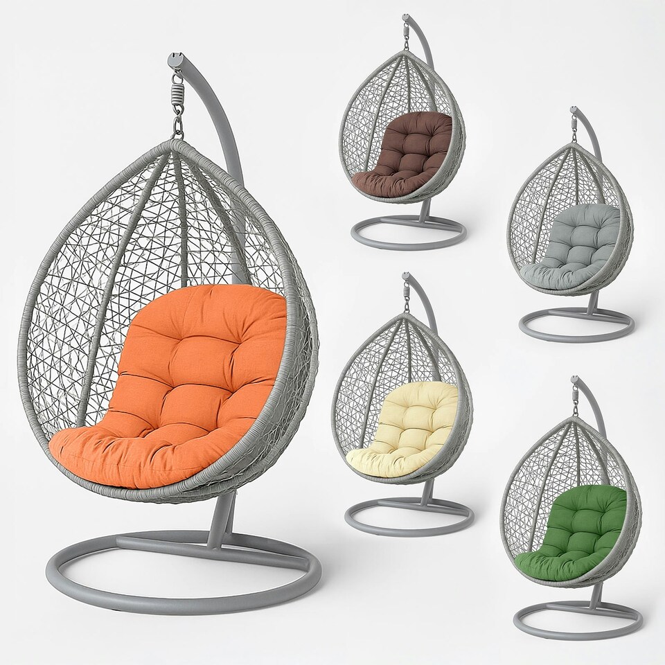 image 1 of Homescapes Burnt Orange Round Egg Chair Swing Cushion