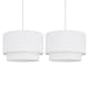 image 1 of Pair of White 2 Tier Ceiling Light Shades | White | Medium | 2
