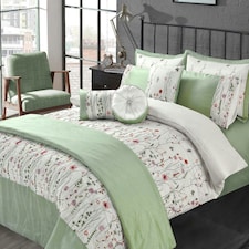 Kampala Hill Arabella Duvet Cover Set Green Green | Super King