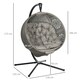 image 10 of Outsunny Hanging Swing Chair w/ Metal Stand & Side Pocket, Sand Grey