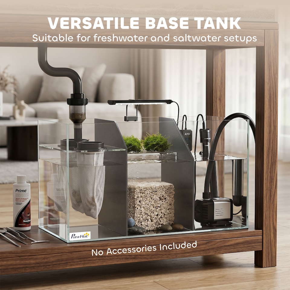 image 1 of PawHut 43L Fish Tank with Protective Base Mat 50 x 30 x 30 cm