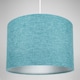 image 4 of Contemporary and Sleek 10 Inch Teal Linen Fabric Drum Lamp Shade 60w Maximum | Blue | Teal | 1