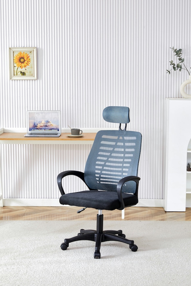 image 1 of MOF Mesh Ergonomic Office Chair Adjustable Headrest DC156 | Black