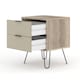 image 6 of Augusta 2 Drawer Bedside Table - Modern Industrial Style Nightstand for Bedrooms | Brown | Driftwood | One Size | 1