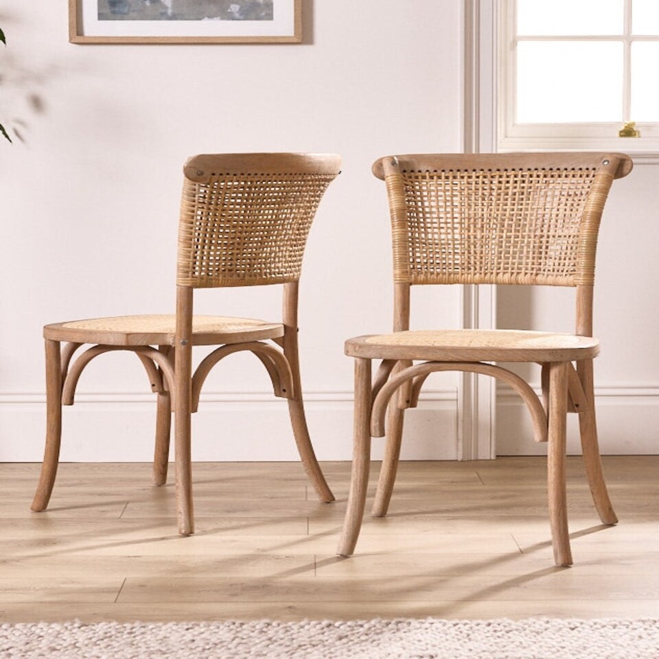 image 1 of Set of 2 Wicker Dining Chairs N/A