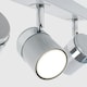 image 2 of ValueLights Modern 4 Way Gloss Grey And Silver Chrome Straight Bar Ceiling Spotlight