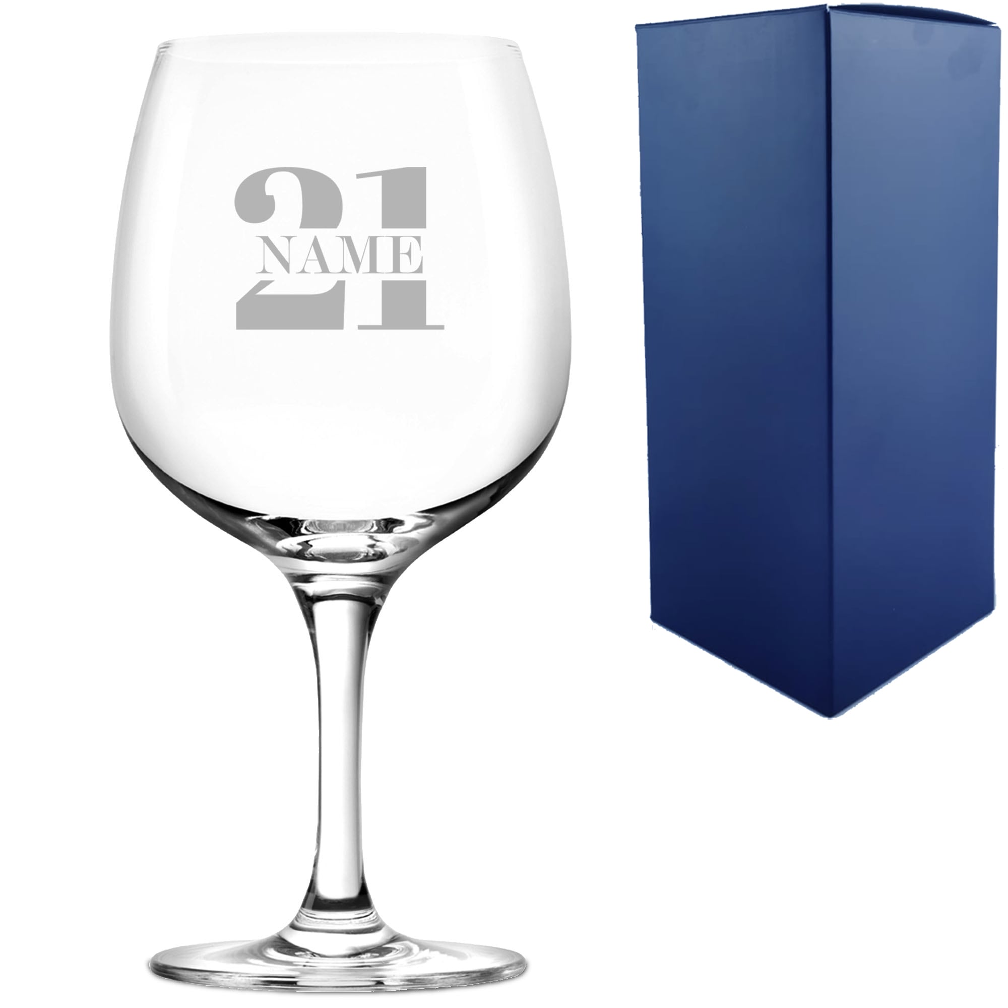 Personalised 21st Design Name Spanish Gin Copa Balloon Cocktail Glass