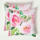image 1 of Homescapes Pink Peony Outdoor Cushion 45 x 45 cm - Set of 2 Pink
