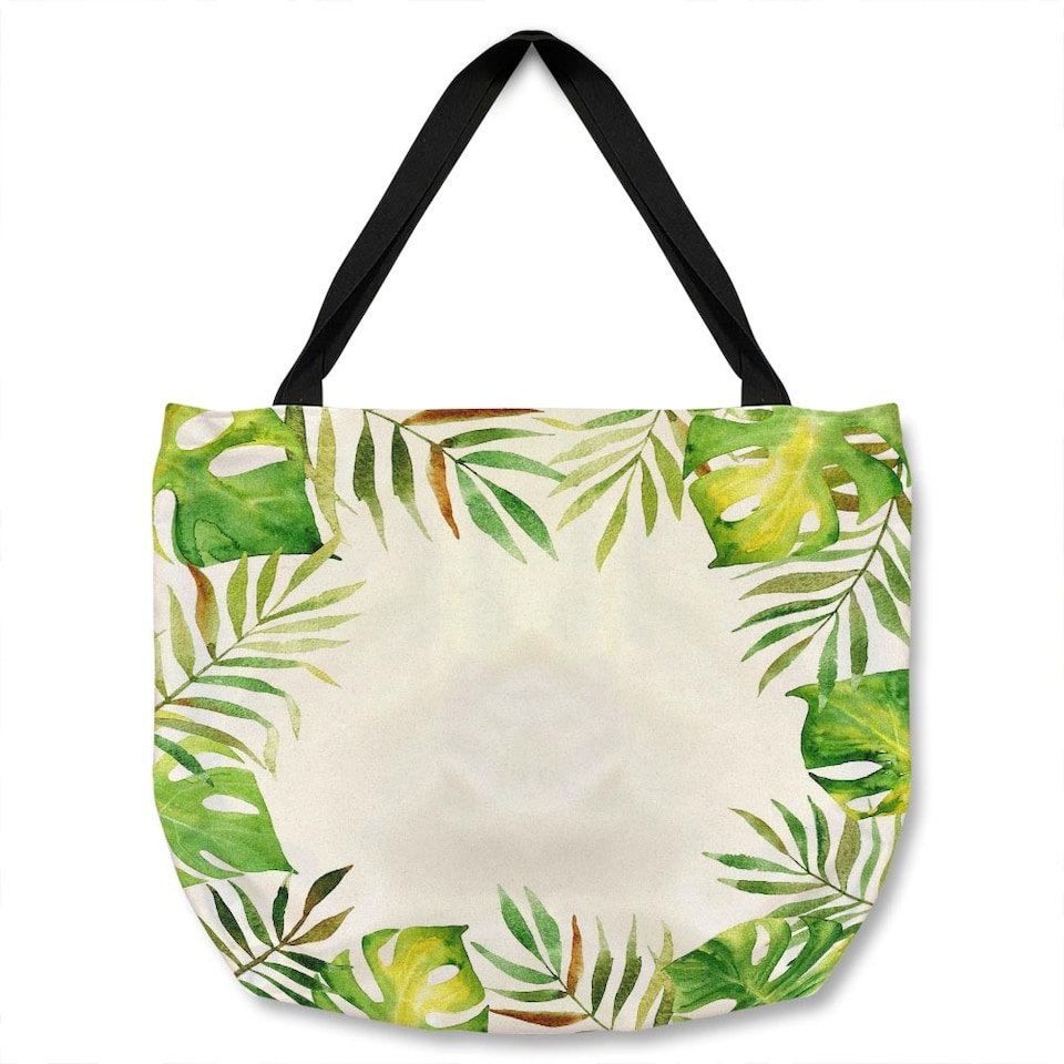 Border Of Botanical Leaves Tote bat | Multi