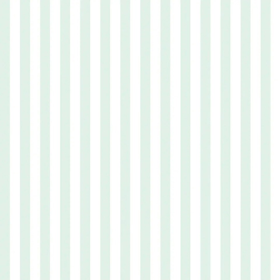 image 1 of Classic Stripe Wallpaper in Soft Mint Multi